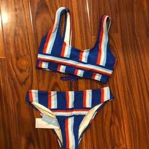 Cupshe striped bikini NWT sz med
